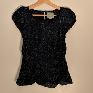 Silk short sleeved Anthropologie shirt